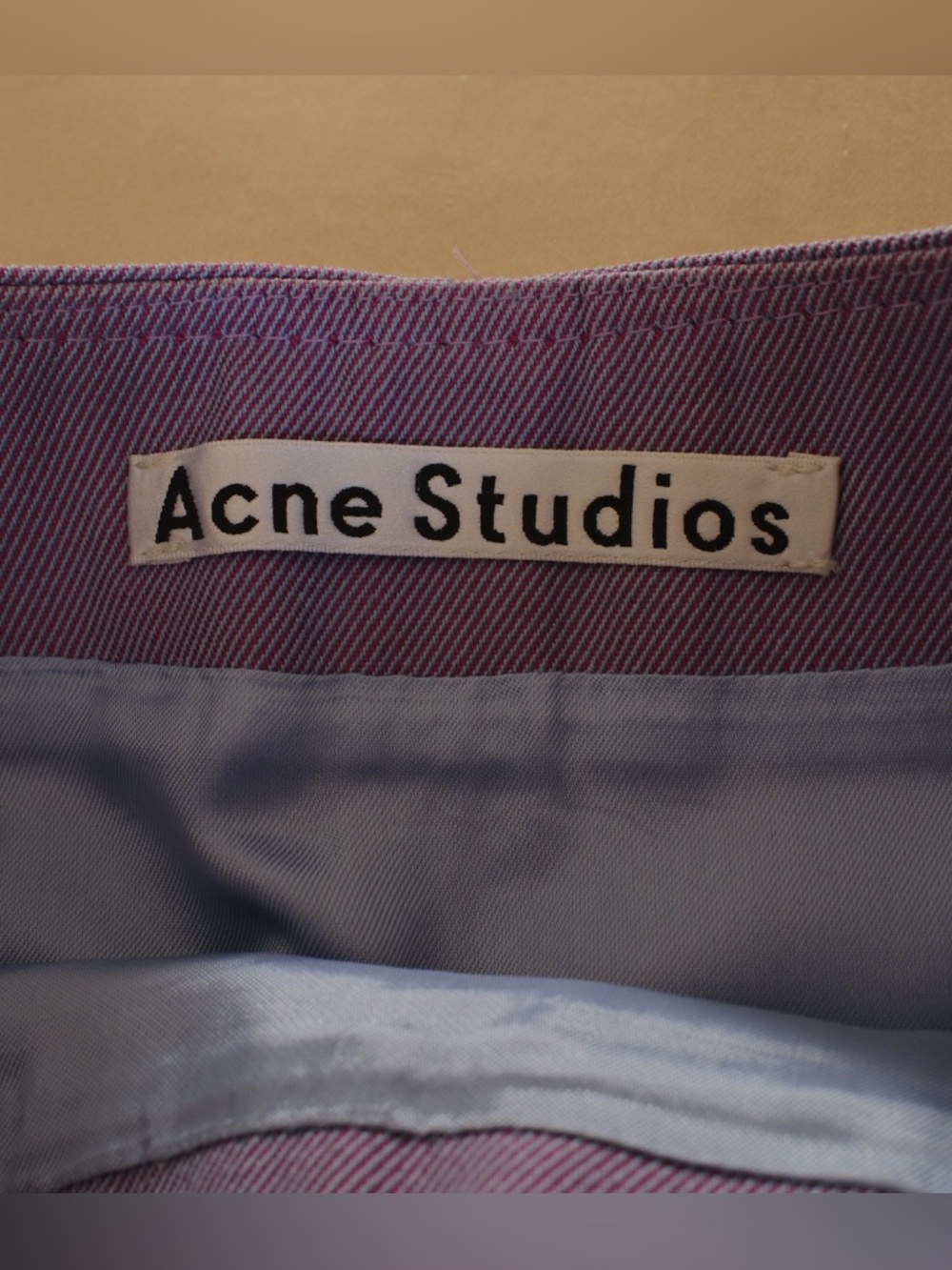 Acne Studios Karola Light Reactive Purple Cotton Twill Mini Skirt Size 32 - Picture 4 of 11